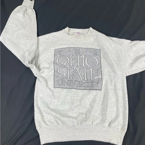 VTG The Ohio State University Women Gray Sweatshirt Made In USA Size L - Picture 1 of 9
